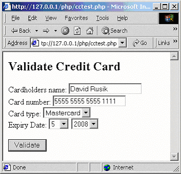 echo 'VALID CARD'; else echo 'INVALID CARD'; echo '<></font>';